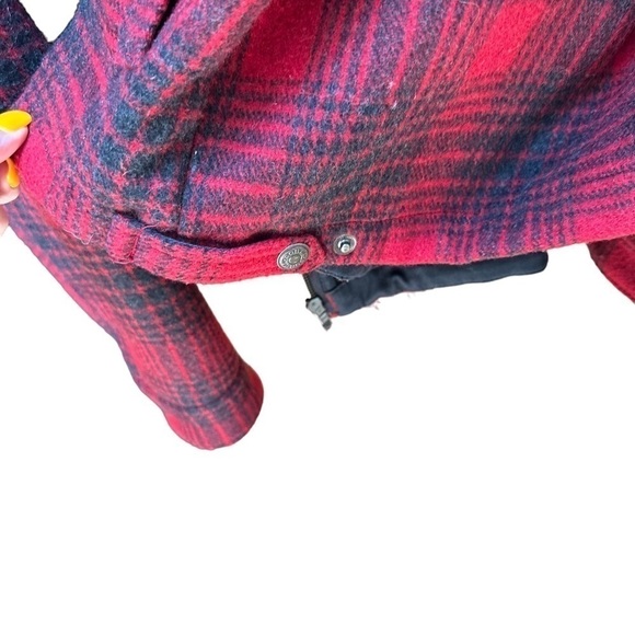 Sorel‎ Wool Coat Red Black Plaid Full Zip Pockets Outdoors Mens Size XL - Picture 4 of 8